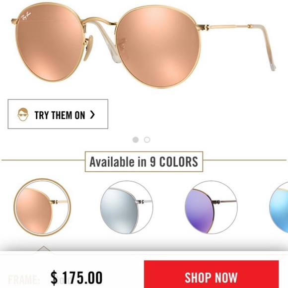 Ray Ban Round Flash Lenses in Copper Flash - Picture 3 of 6